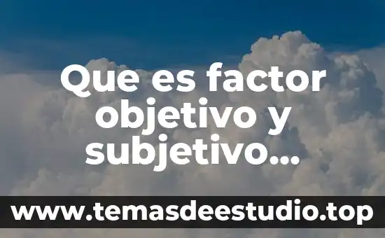 Definicion y concepto de que es un objetivo 8 Que es factor objetivo y subjetivo metodologia