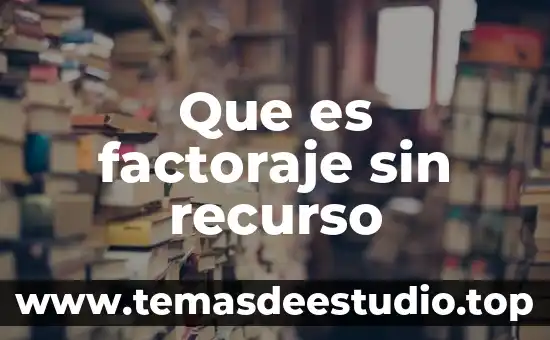 Concepto de que es un recurso 5 Que es factoraje sin recurso
