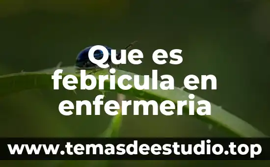 Que es area en enfermeria 3 Que es febricula en enfermeria