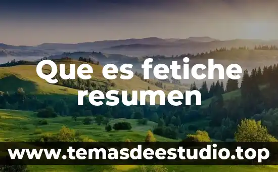 Qué es un resumen articulado 8 Que es fetiche resumen
