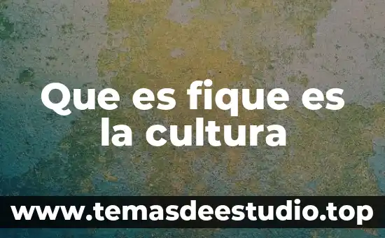 Que es la cultura como ambiente 7 Que es fique es la cultura