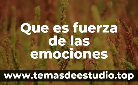 Que es la expresion de emociones en la literatura 8 Que es fuerza de las emociones