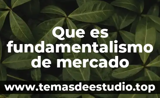 Que es fundamentalismo de mercado