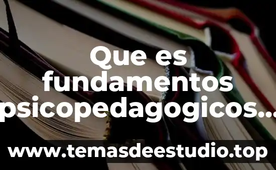 Que es fundamentos psicopedagogicos autor