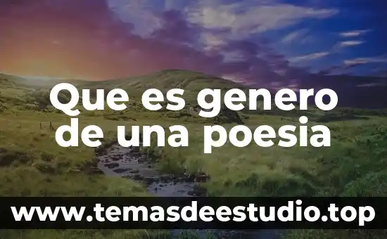 Que es el concepto del genero 6 Que es genero de una poesia