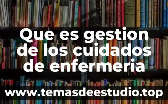 Que es gestion de los cuidados de enfermeria