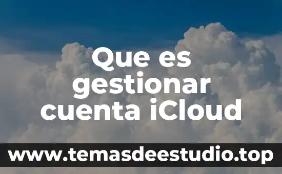 Que es significa gestionar 4 Que es gestionar cuenta iCloud