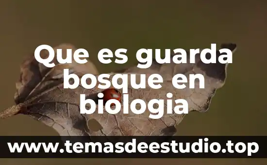 Trabajo de campo en biología que es 8 Que es guarda bosque en biologia