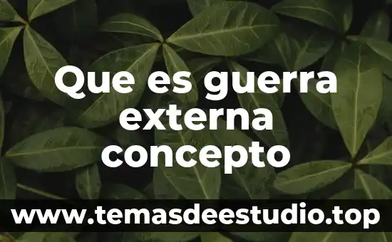 Que es guerra externa concepto