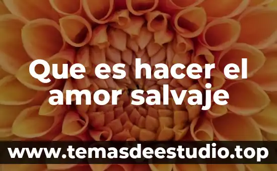 Que es hacer recorte de realidad segun zemelman 8 Que es hacer el amor salvaje