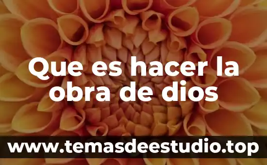 Que es hacer la obra de dios