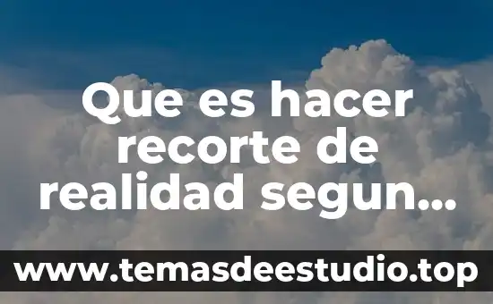 Que es y como hacer una crónica 6 Que es hacer recorte de realidad segun zemelman