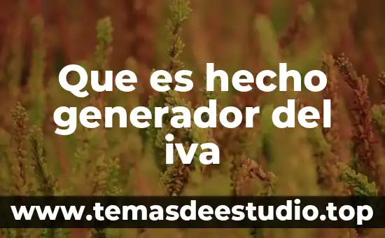 Número de IVA que es México 5 Que es hecho generador del iva