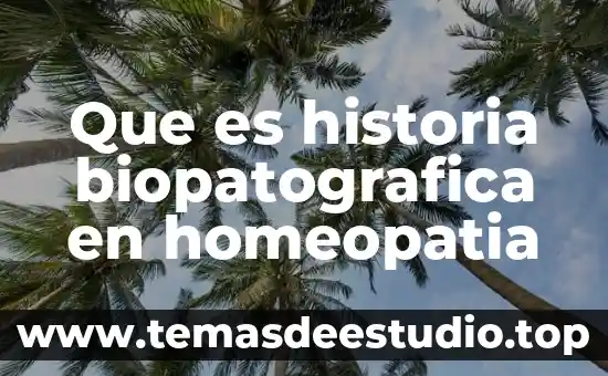 Que es historia biopatografica en homeopatia