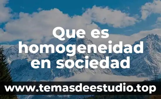 Que es la sociedad mexicana 8 Que es homogeneidad en sociedad