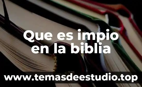Que es impio en la biblia