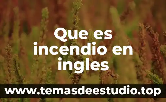 Sabes que es verdad 8 Que es incendio en ingles