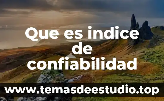 Qué es índice de complejidad económica 3 Que es indice de confiabilidad
