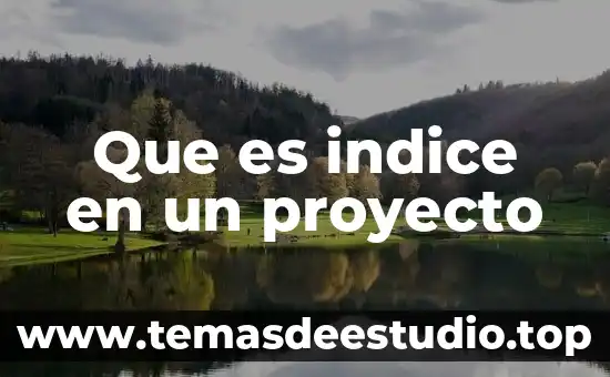 Qué es el número índice en estadística 7 Que es indice en un proyecto