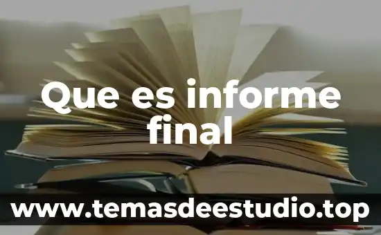 Qué es la conclusión en un informe científico 3 Que es informe final