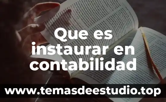Que es dr en contabilidad 4 Que es instaurar en contabilidad
