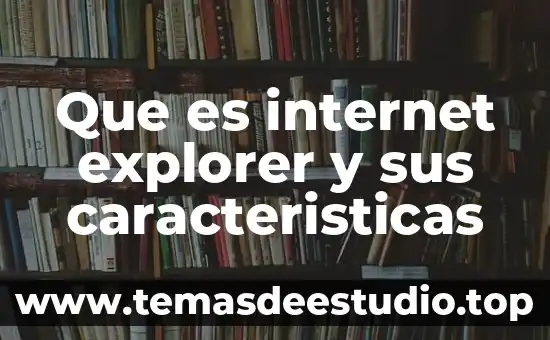 Que es internet explorer y sus caracteristicas