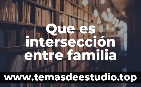 Por que es importante tener familia 4 Que es intersección entre familia