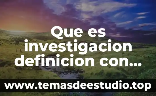 Que es investigacion definicion con autor