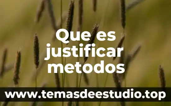 Que es justificar metodos
