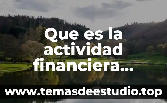 Que es la actividad financiera unadm