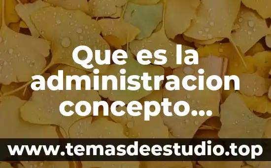 Que es la administracion concepto basico