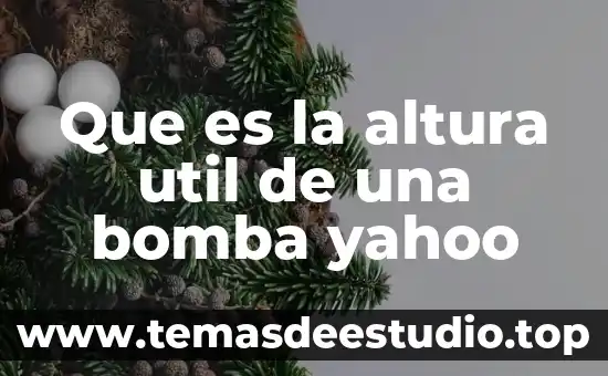 Que es la altura util de una bomba yahoo