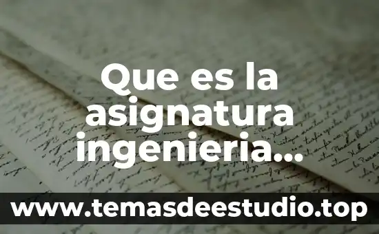 Que es la asignatura ingenieria estadistica