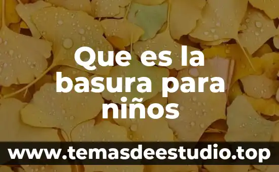 Que es educacion concepto para niños 4 Que es la basura para niños