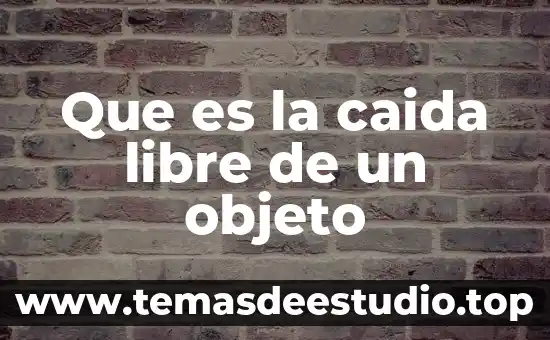 Que es y en las formulas de caida libre 6 Que es la caida libre de un objeto