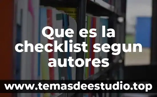 Que es la checklist segun autores
