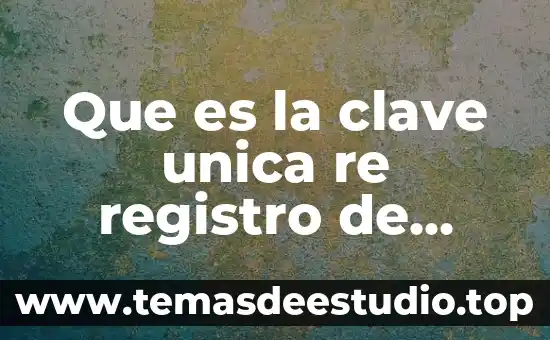 Qué es do re mi fa sol la si do 3 Que es la clave unica re registro de población