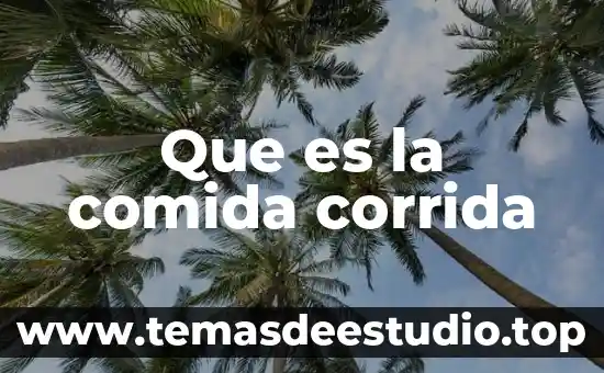 Que es la comida corrida