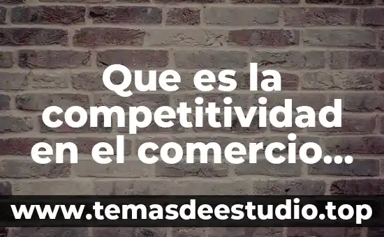 Que es embargon comercio exterior 4 Que es la competitividad en el comercio exterior