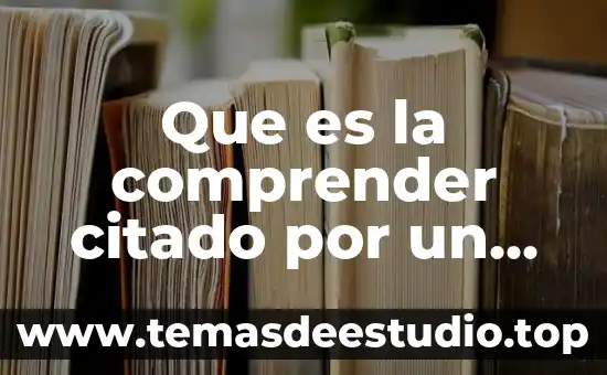Por que es importante comprender el concepto de trabajo social 7 Que es la comprender citado por un autor