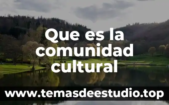 Que es la comunidad cultural
