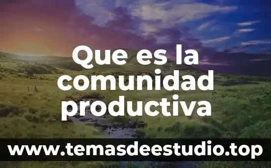 Que es la comunidad productiva