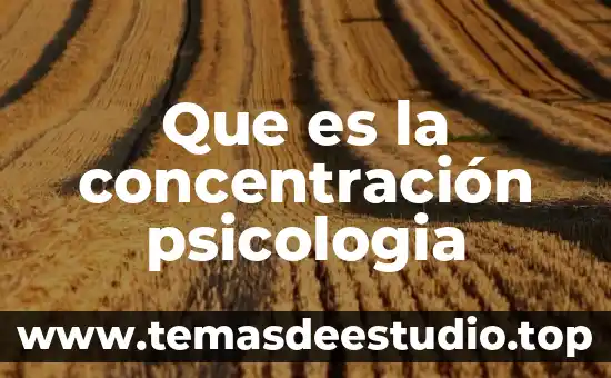 Que es area de concentracion en la uam 6 Que es la concentración psicologia