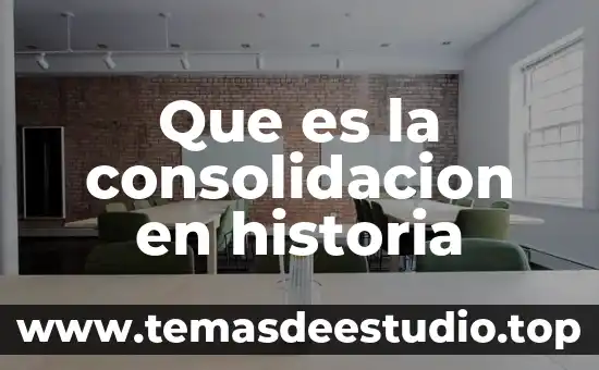 Que es historia economica edu 8 Que es la consolidacion en historia