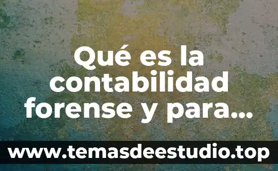 Que es el area de conocimiento en contabilidad 4 Qué es la contabilidad forense y para que sirve