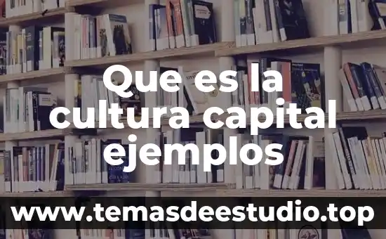 Que es la cultura capital ejemplos