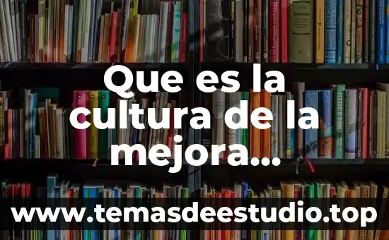 Que es la cultura de la mejora continua
