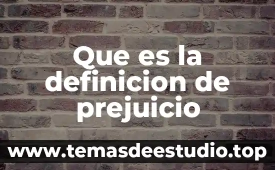Que es la definicion de prejuicio