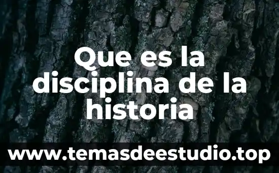 Que es la disciplina de la historia