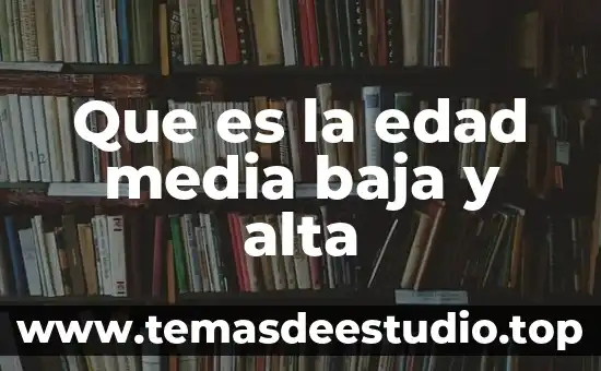 Que es la edad media baja y alta